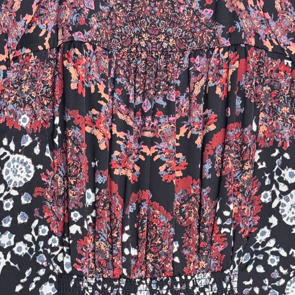 FREE PEOPLE FLORAL BOHO NIGHT COMBO BLOUSE ROMANTIC HIPPIE FLOWER CHILD SMALL - Picture 9 of 9